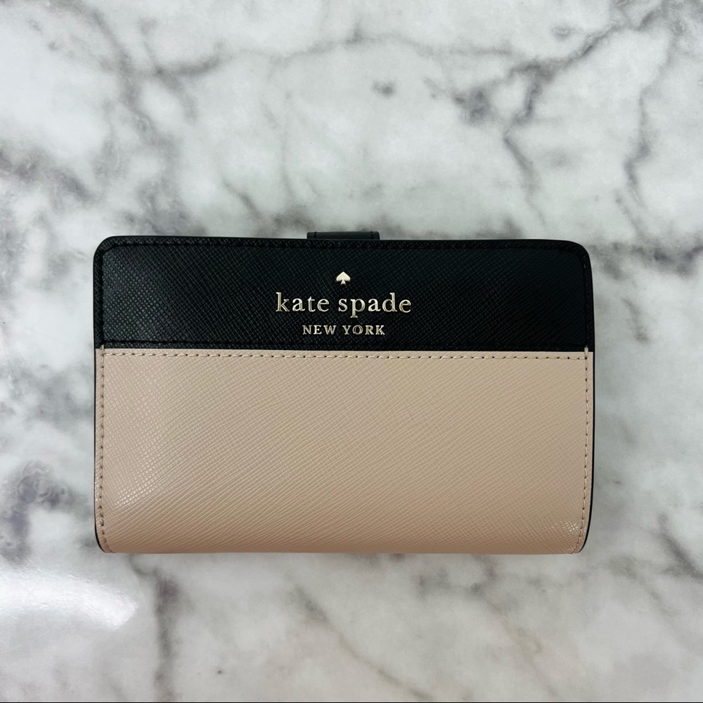 Kate Spade Staci Color block Medium Compact Bifold Wallet